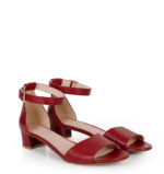 GINA - czerwone sandałki na niskim obcasie - obrazek 6