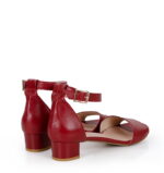 GINA - czerwone sandałki na niskim obcasie - obrazek 3
