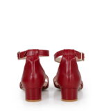 GINA - czerwone sandałki na niskim obcasie - obrazek 5