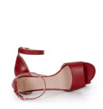GINA - czerwone sandałki na niskim obcasie - obrazek 4