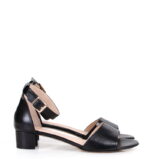 GINA - czarne sandałki na niskim obcasie