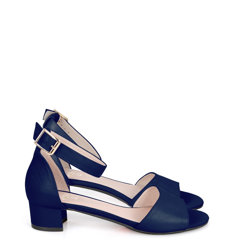Gina-granat-lico.jpg GINA - Granatowe sandałki na niskim obcasie - obrazek 1