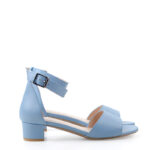 GINA - Niebieskie sandałki na niskim obcasie