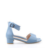 GINA - Niebieskie sandałki na niskim obcasie