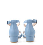 GINA - Niebieskie sandałki na niskim obcasie - obrazek 3