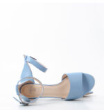 GINA - Niebieskie sandałki na niskim obcasie - obrazek 4