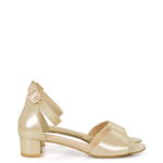 GINA - złote sandałki na niskim obcasie