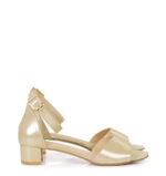 GINA - złote sandałki na niskim obcasie