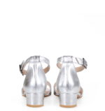 GINA - srebrne sandałki skóra licowa - obrazek 5