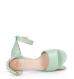 GINA - zielone miętowe sandałki na niskim obcasie - obrazek 2