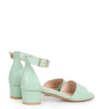 GINA - zielone miętowe sandałki na niskim obcasie - obrazek 4