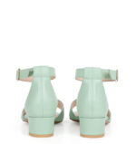 GINA - zielone miętowe sandałki na niskim obcasie - obrazek 5