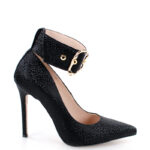 GLORIA - Czarne szpilki z szerokim paskiem