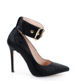 GLORIA - Czarne szpilki z szerokim paskiem