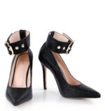 GLORIA - Czarne szpilki z szerokim paskiem - obrazek 5