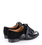 HELLEN - czarne półbuty sznurowane z lakierowanym przodem - obrazek 5