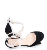 IVONA - Czarne sandały na szpilce ze srebrnymi paskami - obrazek 6