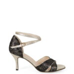 JOELLE- Czarno-złote sandałki do tańca