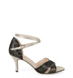 JOELLE- Czarno-złote sandałki do tańca
