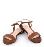 JANET- sandały na płaskim obcasie brązowe - obrazek 2