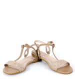 JANET- sandały na płaskim obcasie beżowe - obrazek 4