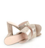 LUNA - Złote klapki na słupku skóra naturalna - obrazek 7