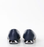 KORA - Ciemno granatowe baleriny licowa skóra na płaskim obcasie - obrazek 4