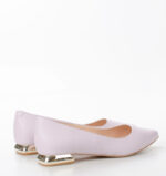KORA - jasnofioletowe baleriny licowa skóra na płaskim obcasie - obrazek 3