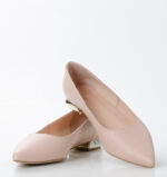 KORA - jasnoróżowe baleriny licowa skóra na płaskim obcasie - obrazek 7