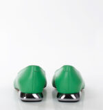 KORA - zielone baleriny licowa skóra na obcasiku - obrazek 4