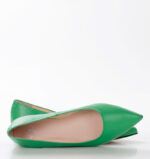 KORA - zielone baleriny licowa skóra na obcasiku - obrazek 5