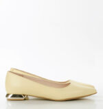 KORA - jasnożółte baleriny licowa skóra na płaskim obcasie - obrazek 2