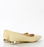 KORA - jasnożółte baleriny licowa skóra na płaskim obcasie - obrazek 4