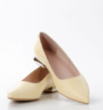 KORA - jasnożółte baleriny licowa skóra na płaskim obcasie - obrazek 7