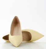 KORA - jasnożółte baleriny licowa skóra na płaskim obcasie - obrazek 6