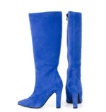 SYLVIA - Niebieskie kozaki do kolana na słupku - obrazek 5