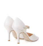 LOURDES - Jasnobeżowe sandałki do tańca ze złotym paskiem - obrazek 2