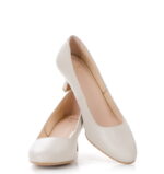 MAVIS - Beżowe czółenka na niskim obcasie - obrazek 4