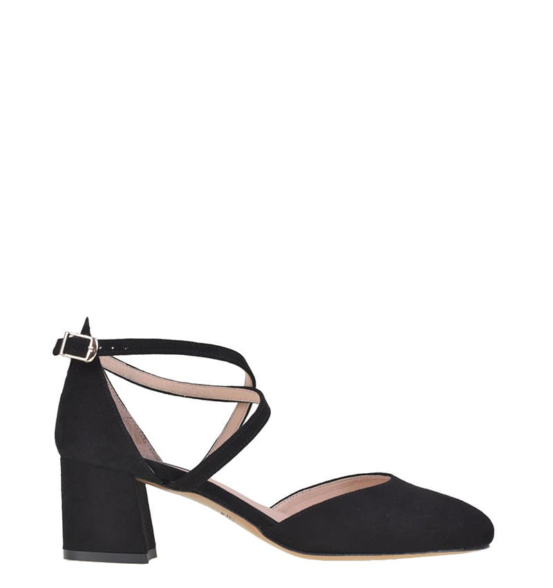 MONICA-czarne.jpg MONICA - Czarne czółenka na niskim słupku - obrazek 1