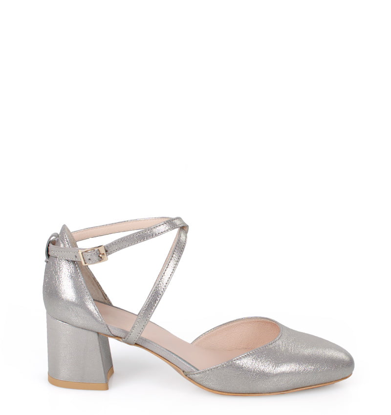 MONICA-srebrne-talio-grid.jpg MONICA - Srebrne czółenka na słupku pasek na krzyż - obrazek 1