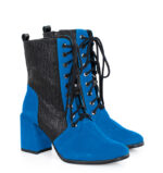 MADISON - Niebieskie botki za kostki na słupku - obrazek 2