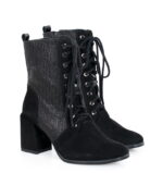 MADISON - Czarne botki za kostki na słupku - obrazek 2