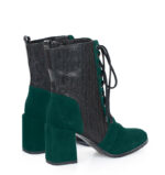 MADISON - Ciemno zielone botki za kostki na słupku - obrazek 3