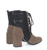 MADISON - Ciemno beżowe botki za kostki na słupku - obrazek 3