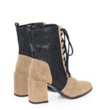 MADISON - Jasno beżowe botki za kostki na słupku - obrazek 3