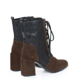 MADISON - Ciemno brązowe botki za kostki na słupku - obrazek 3