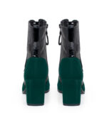 MADISON - Ciemno zielone botki za kostki na słupku - obrazek 4