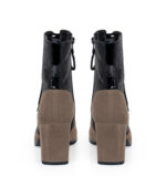 MADISON - Ciemno beżowe botki za kostki na słupku - obrazek 4