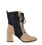 MADISON - Jasno beżowe botki za kostki na słupku - obrazek 5