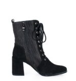 MADISON - Czarne botki za kostki na słupku - obrazek 4